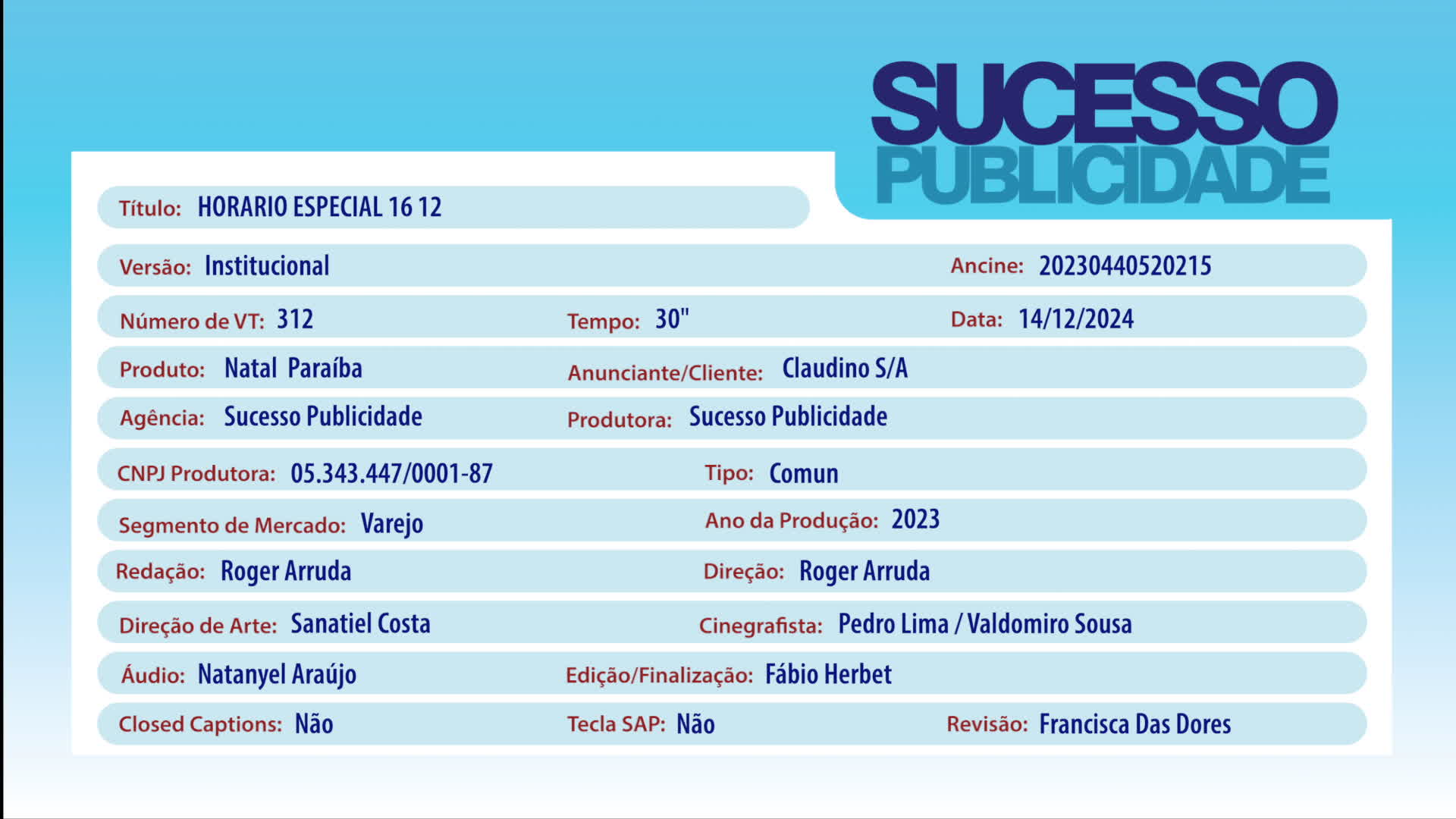 HORARIO ESPECIAL 16 12