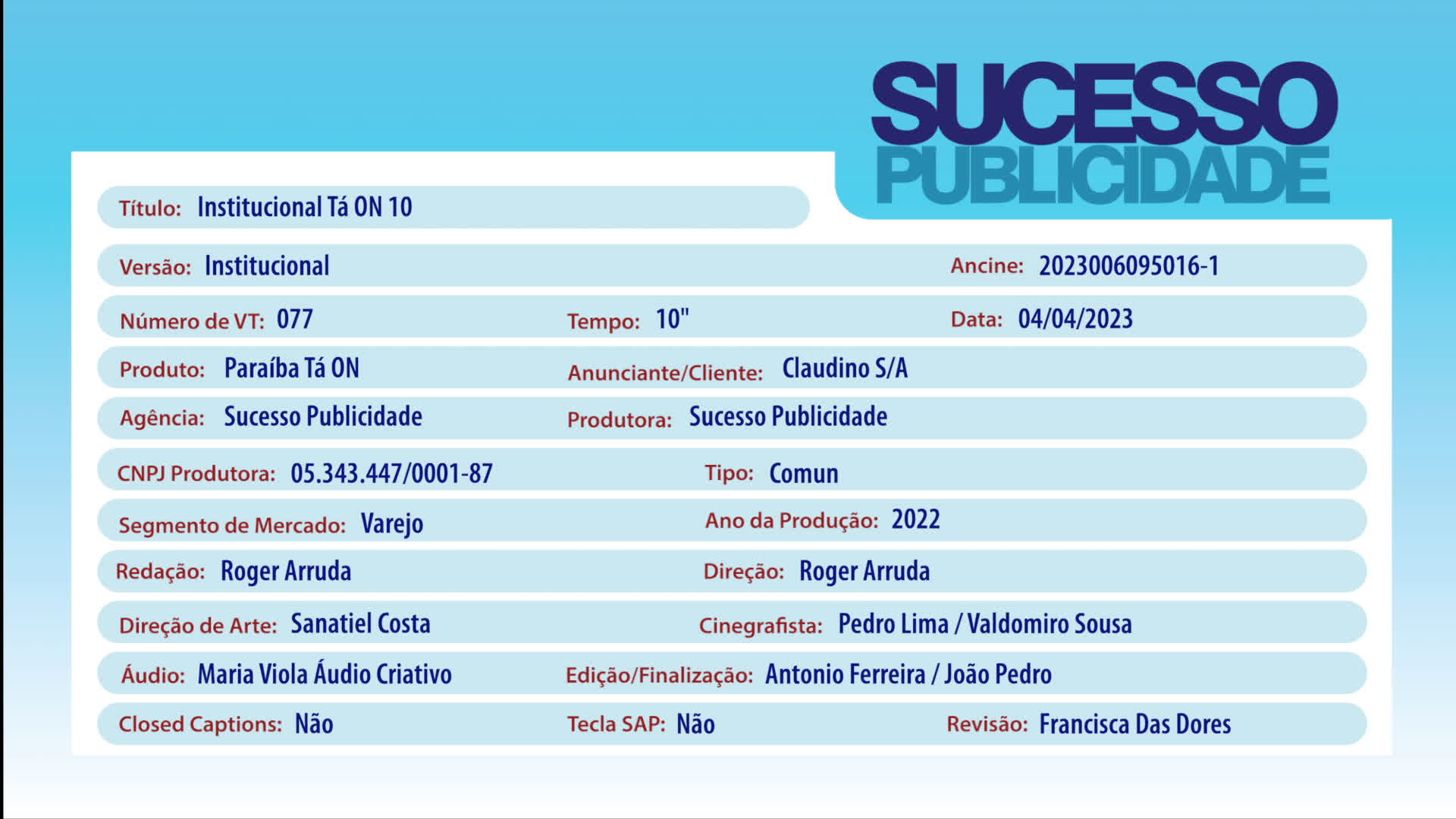 Institucional Ta On 10