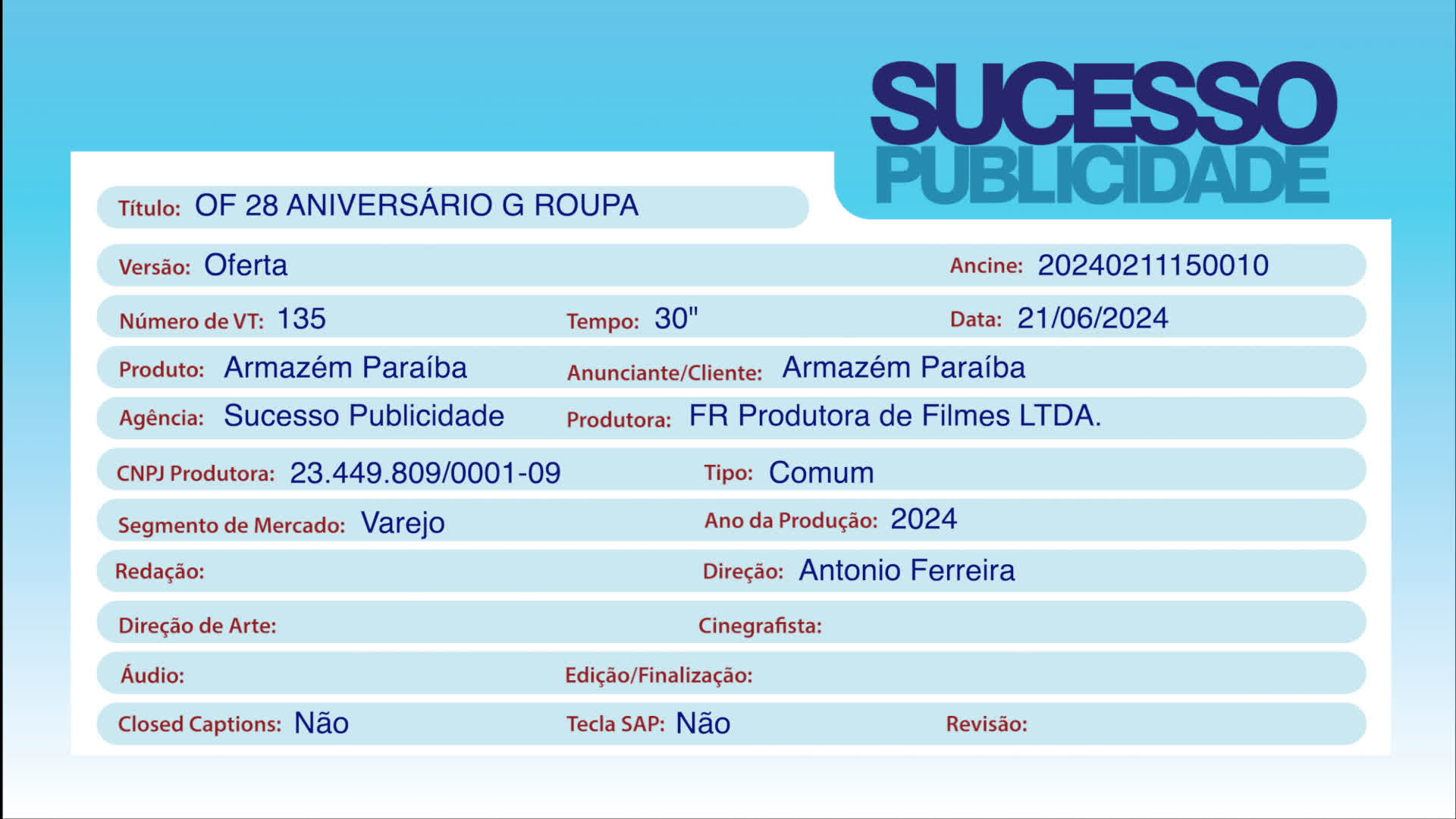 Of 28 Aniversario G Roupa