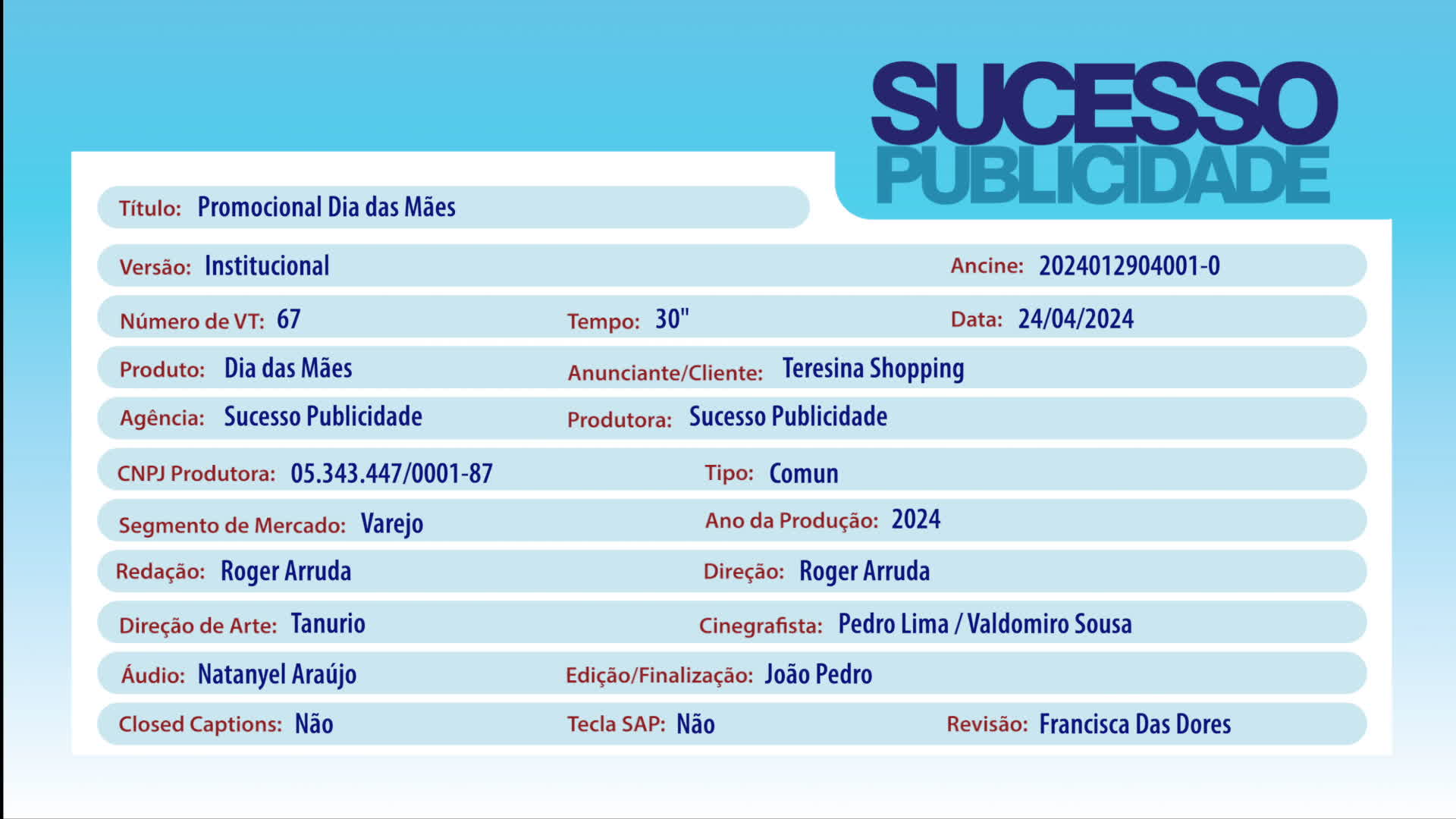 Promocional Dia das Maes