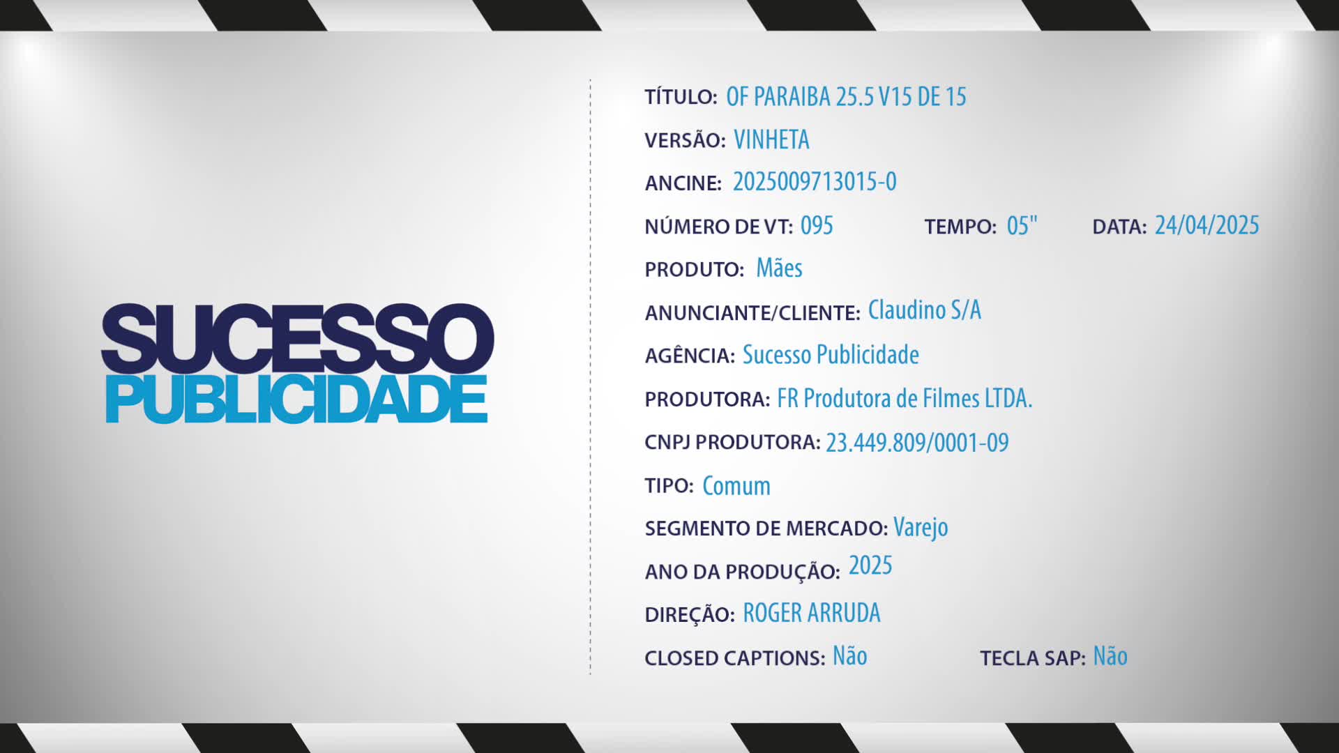 Of Paraiba 25.5 V15 DE 15